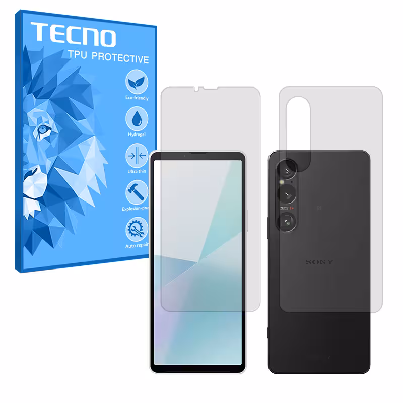 گلس صفحه نمایش و پشت گوشی سونی Xperia 1 VI مدل هیدروژلی مات برند تکنو کد SS