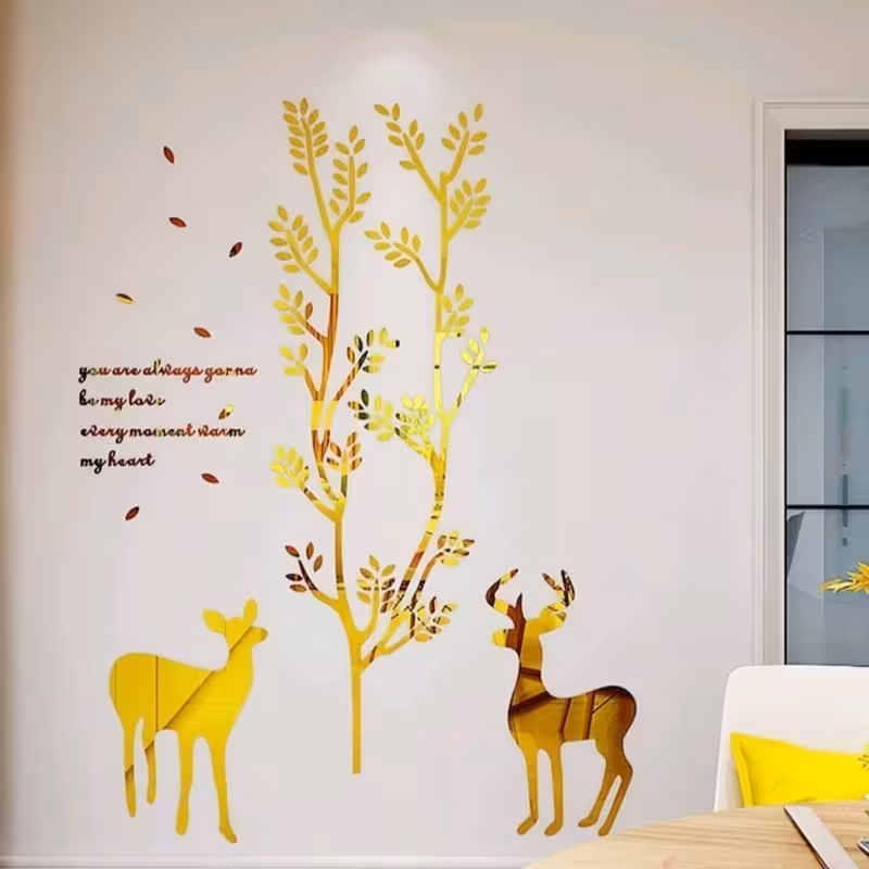 اینه دکوراتیو مدل گوزن سایز یک مترو بیست و سانت