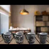 لیوان سنگی و  ماگ سنگی حکاکی شده سنتی طرح گُل 