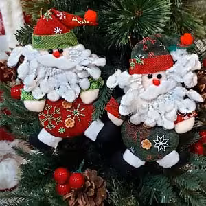 اویز بابانوئل درخت کریسمس دو رنگ