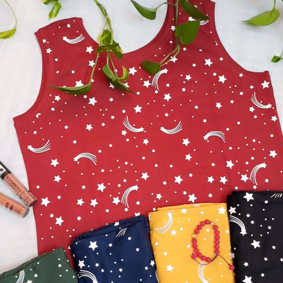 تاپ حلقه ای زنانه جنس پنبه سوپر  درجه یک زرشکی