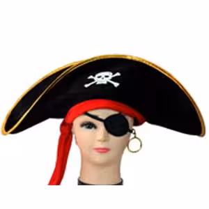 کلاه دزد دریایی فنر دار با چشمبند