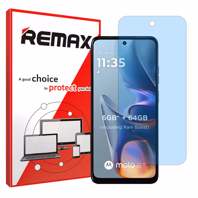 گلس موتورولا Moto E15 مدل مات آنتی بلو برند ریمکس کد S