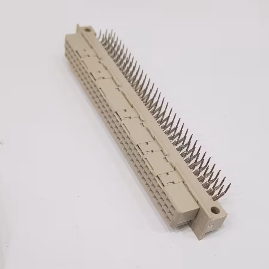 کانکتور DIN 41612 نوع C، مادگی، سه ردیف 96 پایه، رایت انگل، DIN 41612 Connector Type E, Female, 3x32 Pin (abc) Right angle