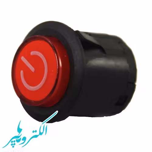کلید گرد قرمز چراغدار 16A