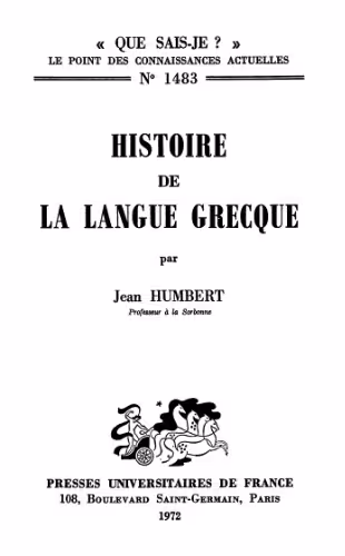 خرید و دانلود نسخه کامل کتاب Histoire de la langue grecque