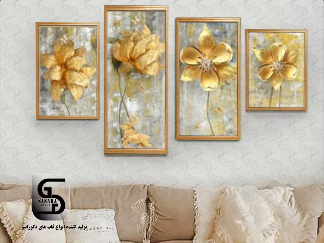 تابلو دکوراتیو چهار تکه یک 60*30 یک 50*30 یک 40*30 یک 30*30 درجه1