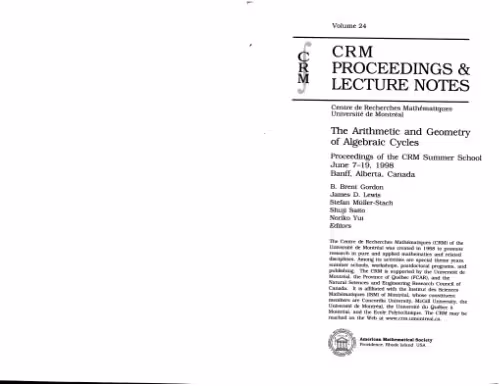 خرید و دانلود نسخه کامل کتاب The arithmetic and geometry of algebraic cycles: proceedings of the CRM summer school, June 7-19, 1998, Banff, Alberta, Canada