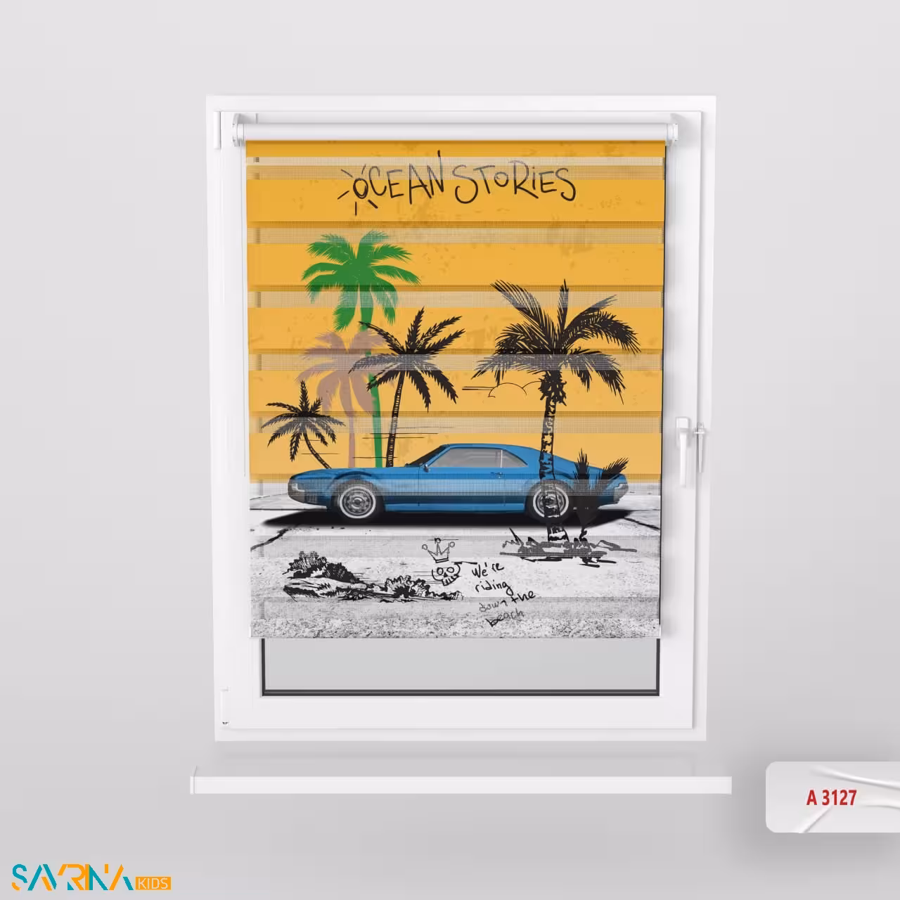 پرده زبرا بچگانه طرح هاوایی کد A3127