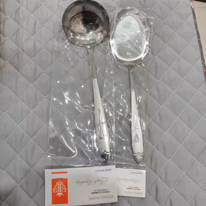 کفگیر و ملاقه گل میخک وکیوم دار و جنس خوب 