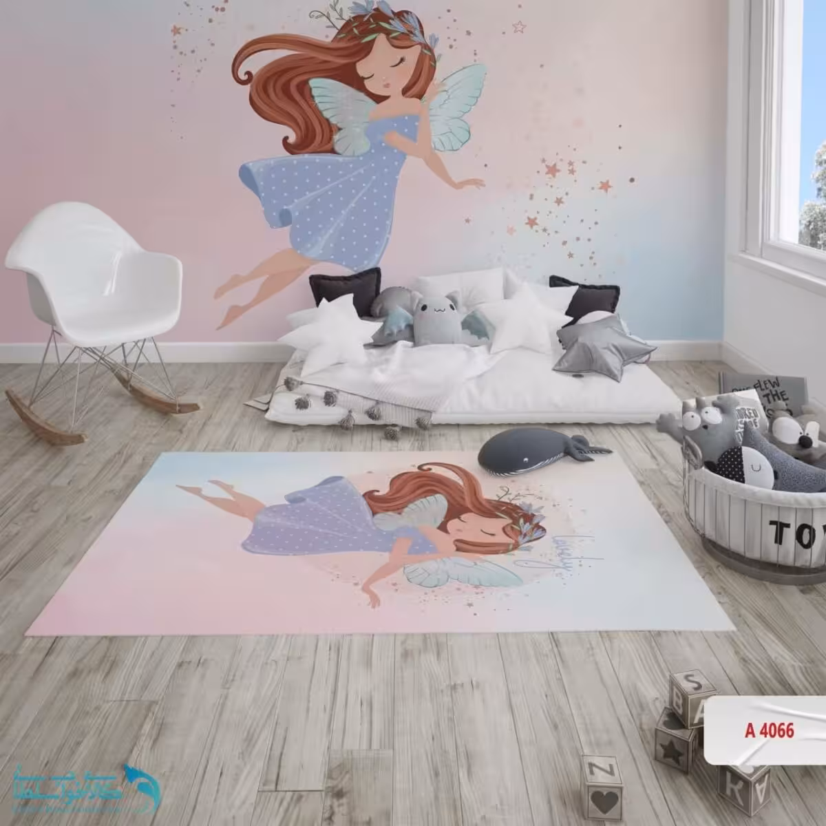 فرشینه اتاق کودک طرح فرشته کوچولو کد A4066