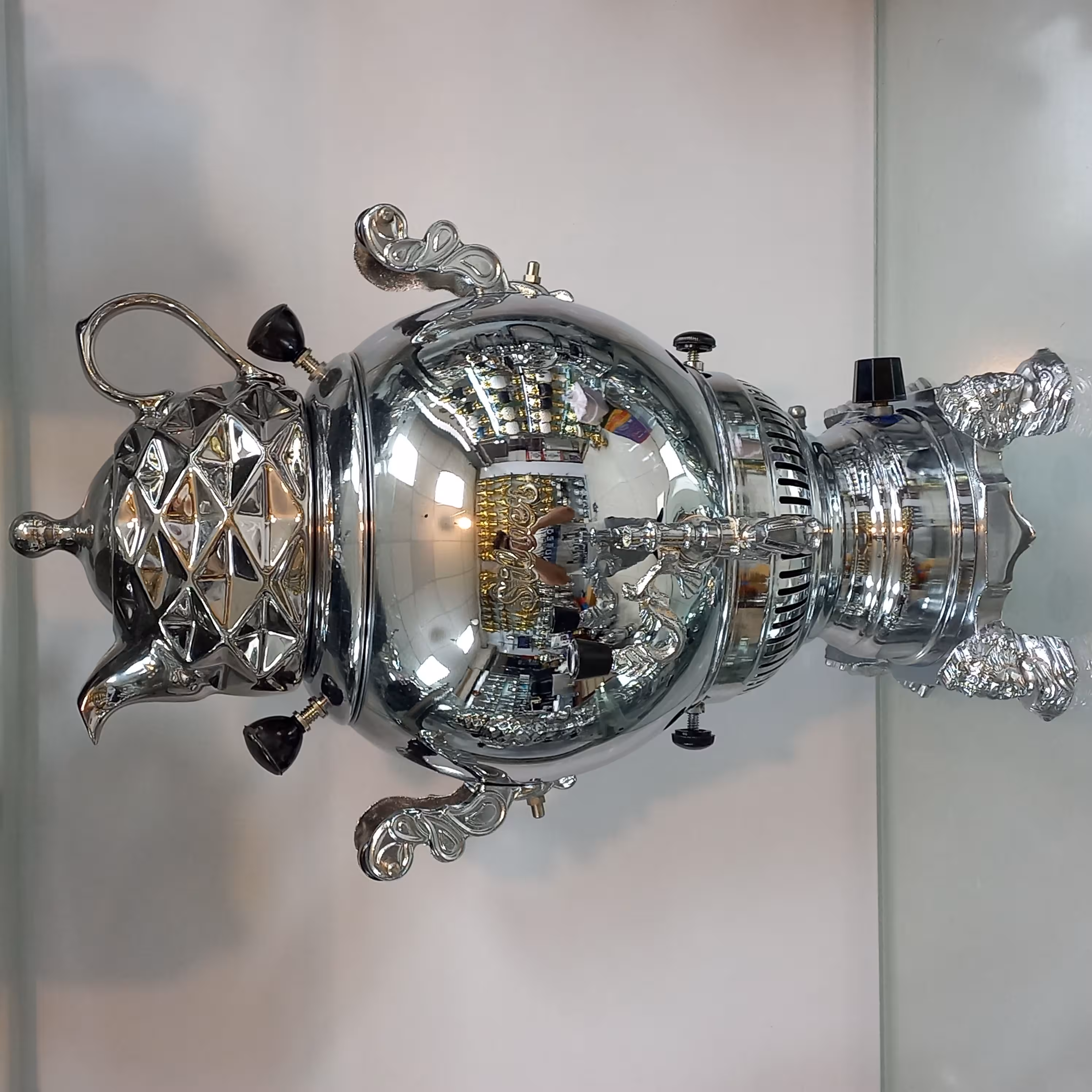 سماور گازی سیلور مدل توپی ساده 6 لیتری