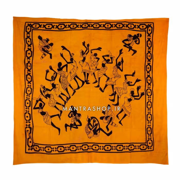 بکدراپ تپستری هندی دستباف اصل (Handloom Cotton) طرح جشن رقص کد 278