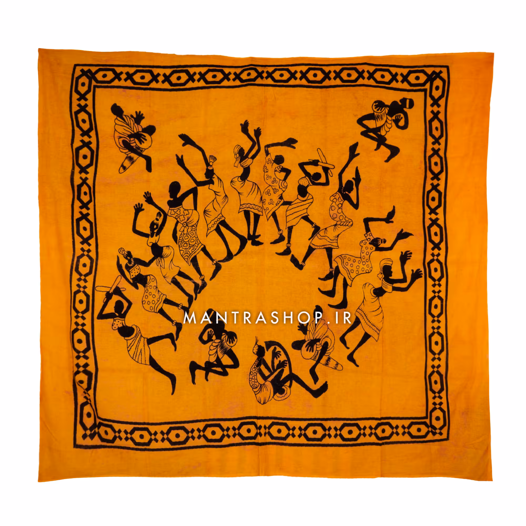 بکدراپ تپستری هندی دستباف اصل (Handloom Cotton) طرح جشن رقص کد 278