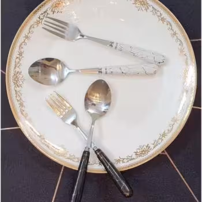 قاشق و چنگال غذا ماربل یونیک