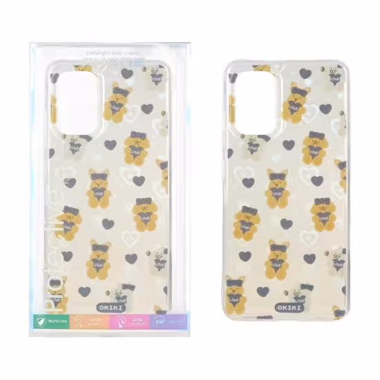 قاب گوشی موبایل پشت سخت هولوگرامی دور ژله ای طرح Cute