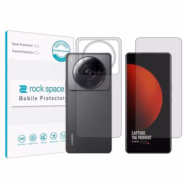 گلس محافظ صفحه نمایش و پشت گوشی شیائومی 12S Ultra مدل نانو هیدروژل شفاف برند راک اسپیس کد SS