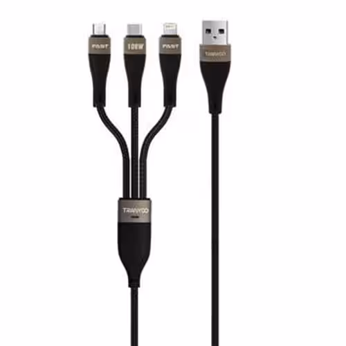 کابل شارژر 3 در 1 ترانیو مدل XS5 طول 1.20 متر
