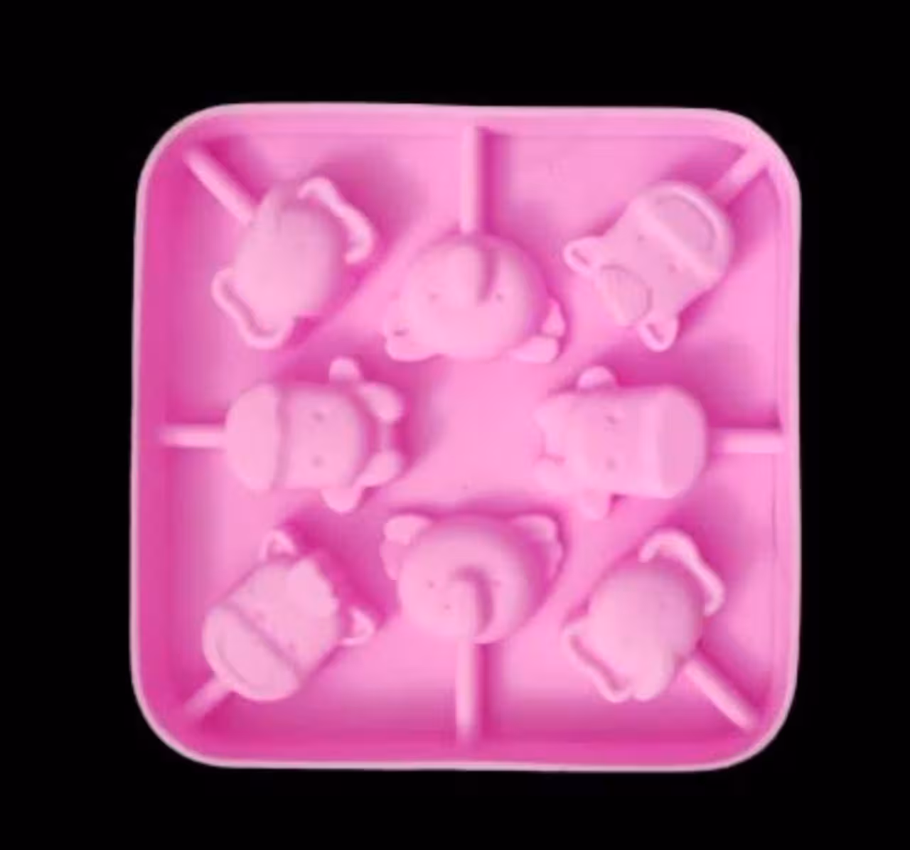 قالب سیلیکونی آبنبات نی دار حیوانات