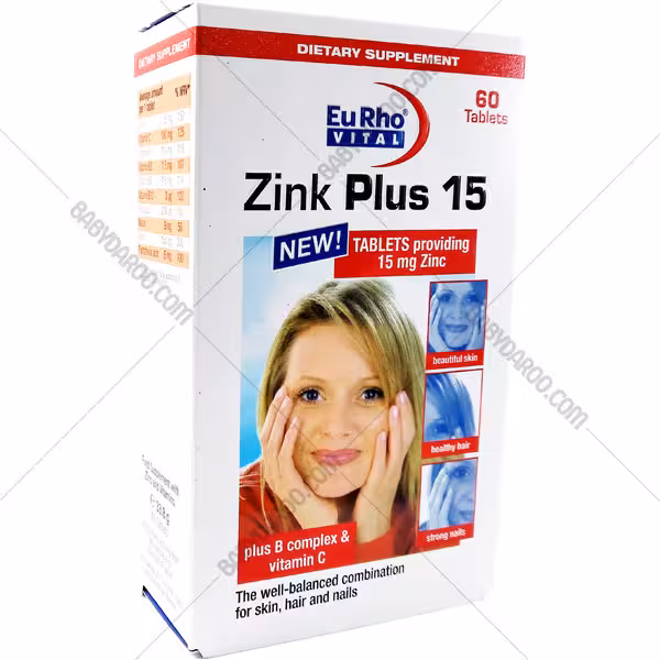 قرص زینک پلاس (15 میلی گرم) یوروویتال 60 عددی