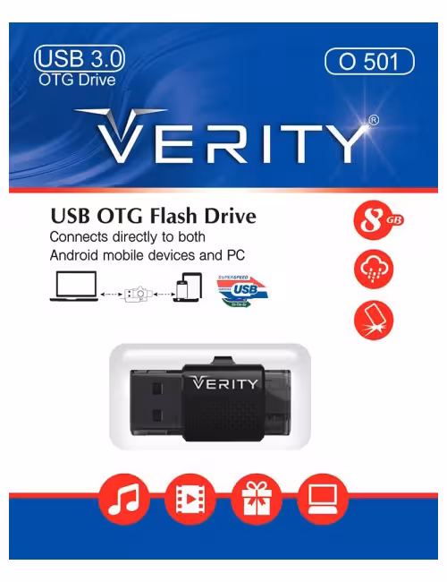 فلش مموری OTG وریتی مدل O501 ظرفیت 8 گیگابایت