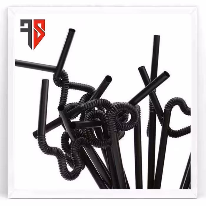 نی فنری نوشیدنی تاشو 6 میل مشکی