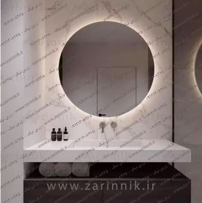 آینه دستشویی مدرن، برند زرین نیک، مدل AD055