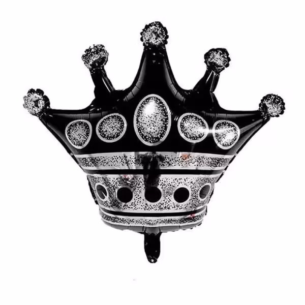 بادکنک فویلی طرح تاج مشکی