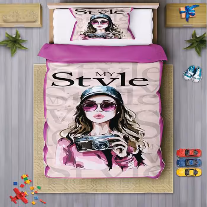 سرویس روتختی دخترانه چیداری مدل 7221 یک نفره چهار تکه