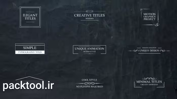 پروژه پریمیر تایتل و عناوین Elegant Titles - پک تول
