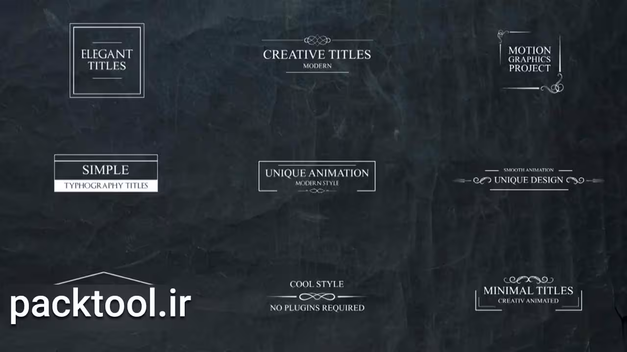 پروژه پریمیر تایتل و عناوین Elegant Titles - پک تول