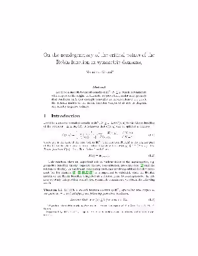 خرید و دانلود نسخه کامل کتاب On the nondegeneracy of the critical points of the Robin function in symmetric domains