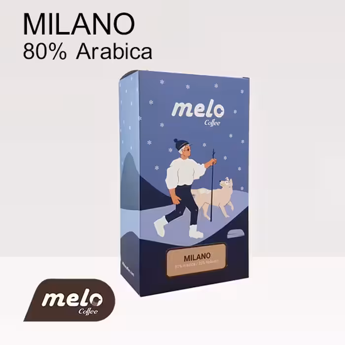 قهوه ملو مدل میلانو 80 درصد عربیکا 20 درصد روبوستا