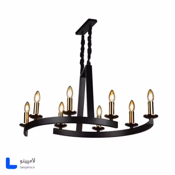 لوستر فلزی 8 شعله E14 مدل X1/8