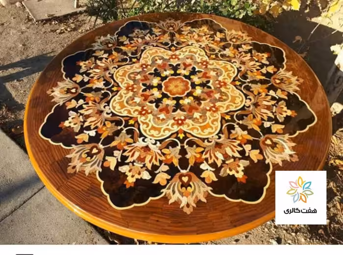 میز ناهارخوری معرق منبت چوب 4 نفره کد 101372