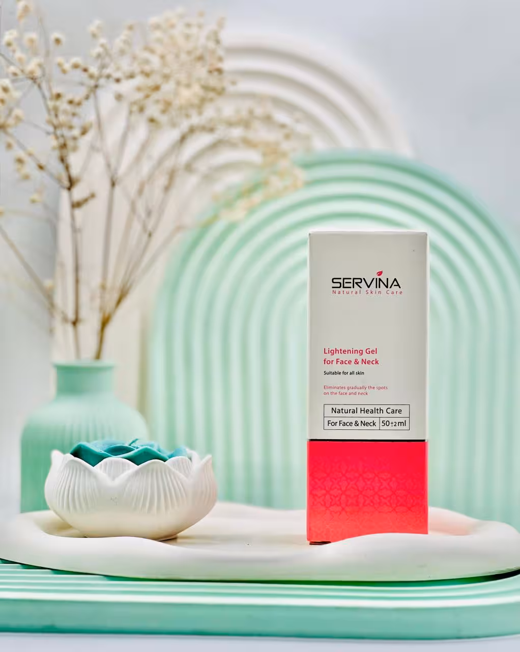 قیمت و خرید ژل روشن کننده صورت و گردن سروینا 50 میلی لیتر -