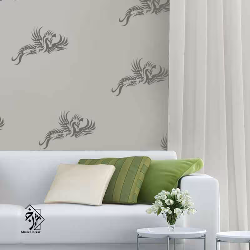 شابلون دیواری پرنده کد 319