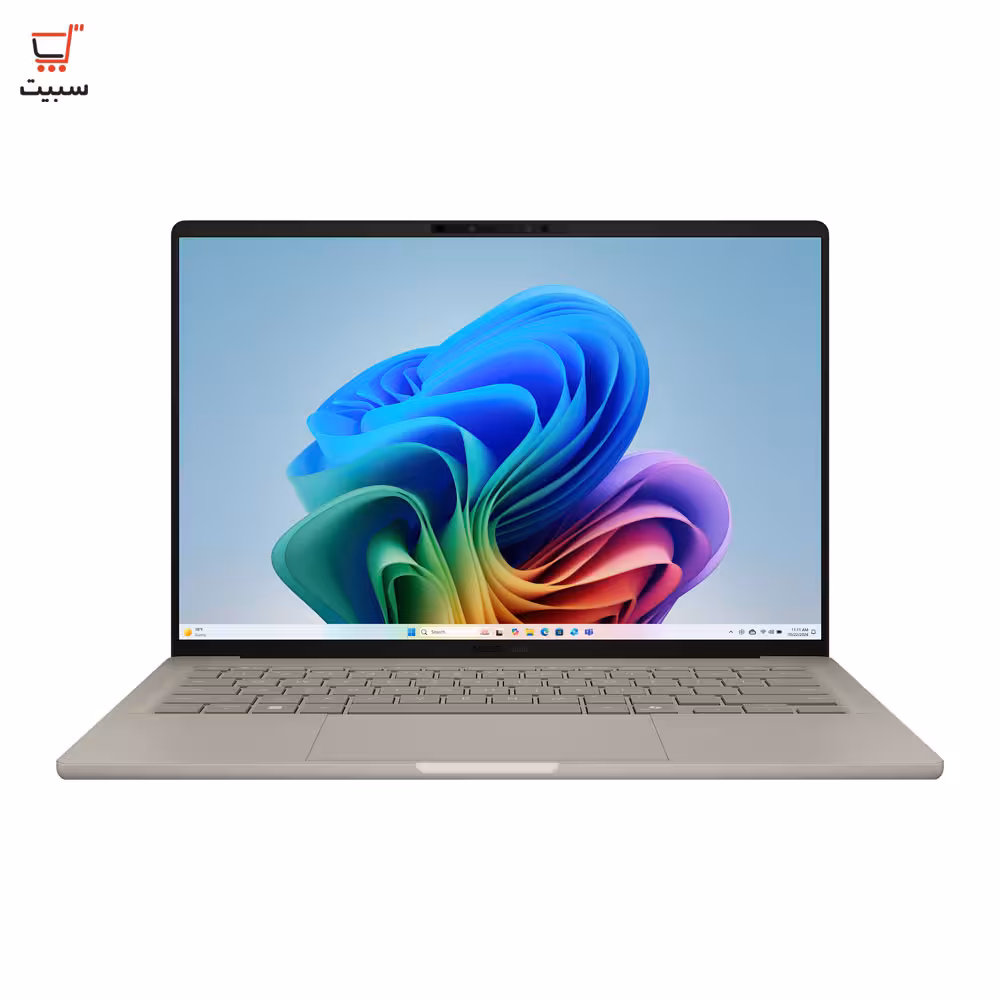 لپ تاپ 14 اینچی ایسوس مدل Zenbook A14 UX3407QA Snapdragon X Plus X1P42100 16G 1T SSD Qualcomm Adreno WUXGA OLED   (این دستگاه با رنگ اصلی خود مغایرت دارد)*
