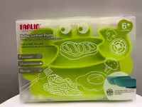 ظرف غذاخوری کودک فارلین امریکا  سیلیکونی تمام ژلاتین عروسکی چندقسمتی و BPA FREE فارلین  رنگ سبز  farlin