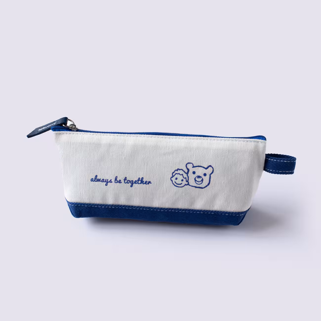 جامدادی تک زیپ پارچه‌ای خرس سورمه‌ای پاپکو (PAPCO)