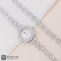 ست ساعت نقره و دستنبد طرح بهار 2