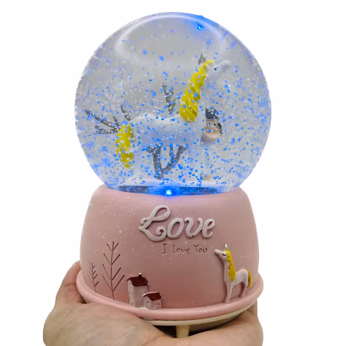 گوی موزیکال مدل پمپی شاهزاده و اسب طرح Love کد PA4045