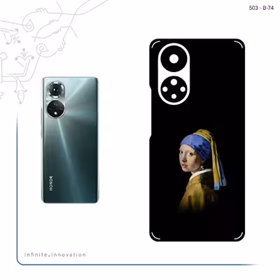 برچسب پوششی ماهوت مدل Girl with a Pearl Earring of Vermeer مناسب برای گوشی موبایل آنر 50