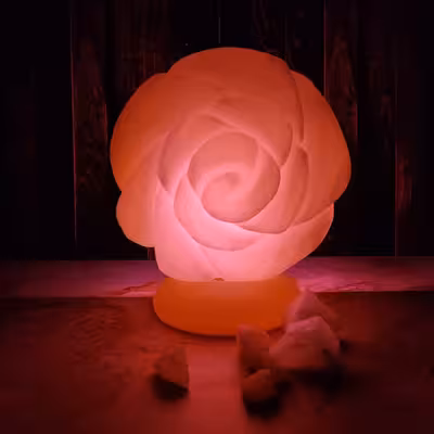 آباژور سنگ نمک مدل گل برجسته کد 03