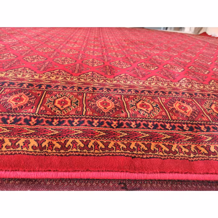 فرش ماشینی زمرد مشهد مدل کهنه نما زمینه لاکی