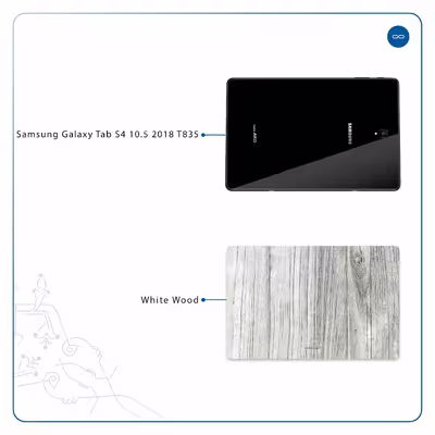 برچسب پوششی ماهوت مدل White Wood مناسب برای تبلت سامسونگ Galaxy Tab S4 10.5 2018 T835