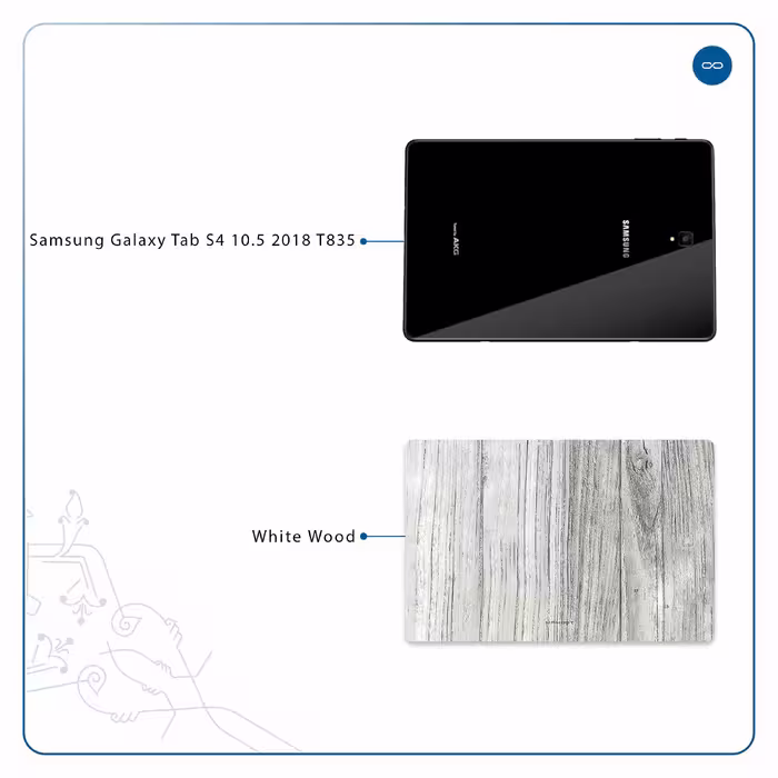 برچسب پوششی ماهوت مدل White Wood مناسب برای تبلت سامسونگ Galaxy Tab S4 10.5 2018 T835