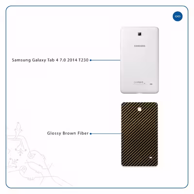 برچسب پوششی ماهوت مدل Glossy-Brown-Fiber مناسب برای تبلت سامسونگ Galaxy Tab 4 7.0 2014 T230