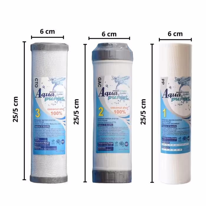 فیلتر دستگاه تصفیه آب آکوا پیورست مدل CZ 6030 RO NEW مجموعه 5 عددی به همراه فیلتر تصفیه مدل ممبران