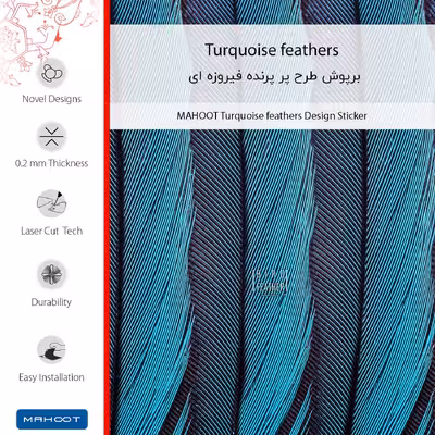 برچسب پوششی ماهوت مدل Turquoise feathers-FullSkin مناسب برای گوشی موبایل شیائومی Mi 10T Pro 5G